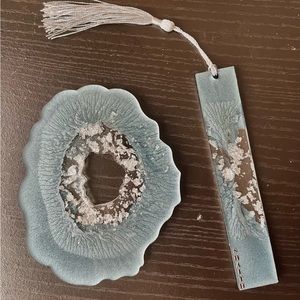 Hand-made Resin bookmarks and coasters.